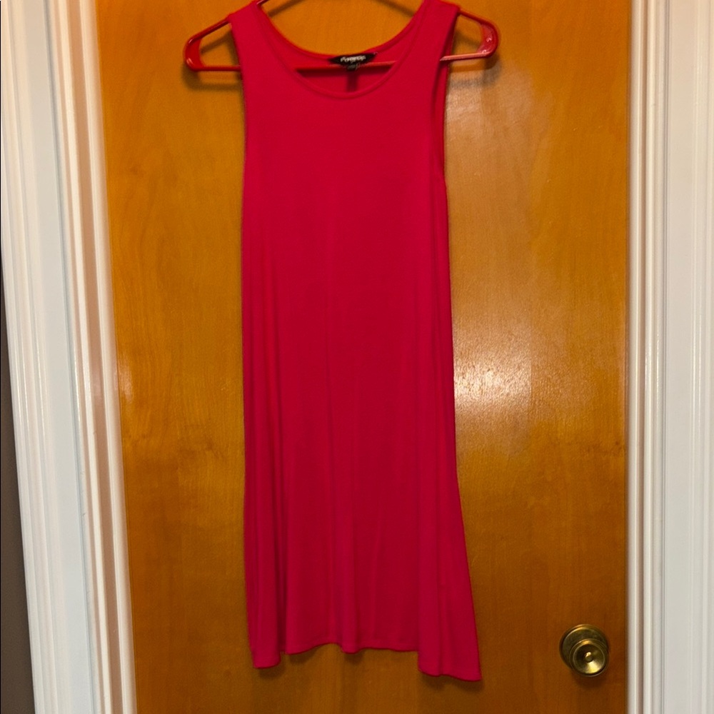 Express Vibrant Red Sleeveless Midi Dress
